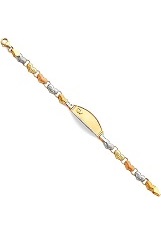 good-looking 14k solid real gold baby id bracelet
